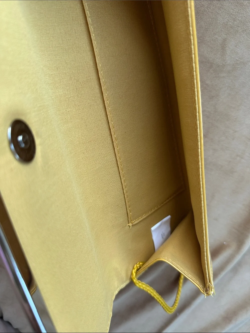 Vintage Mustard yellow clutch purse on rope